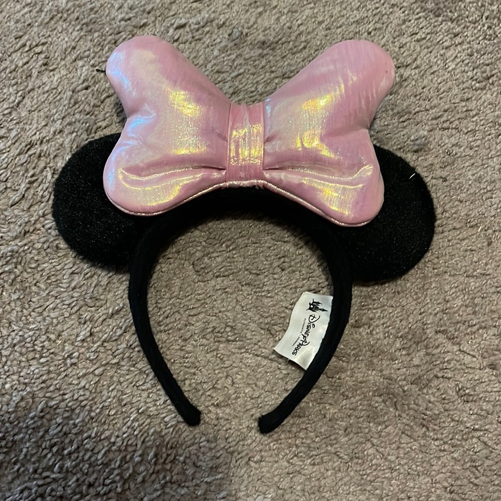 💓 DISNEY PARKS Minnie Mouse Ears w/Pink Color Changing Bow